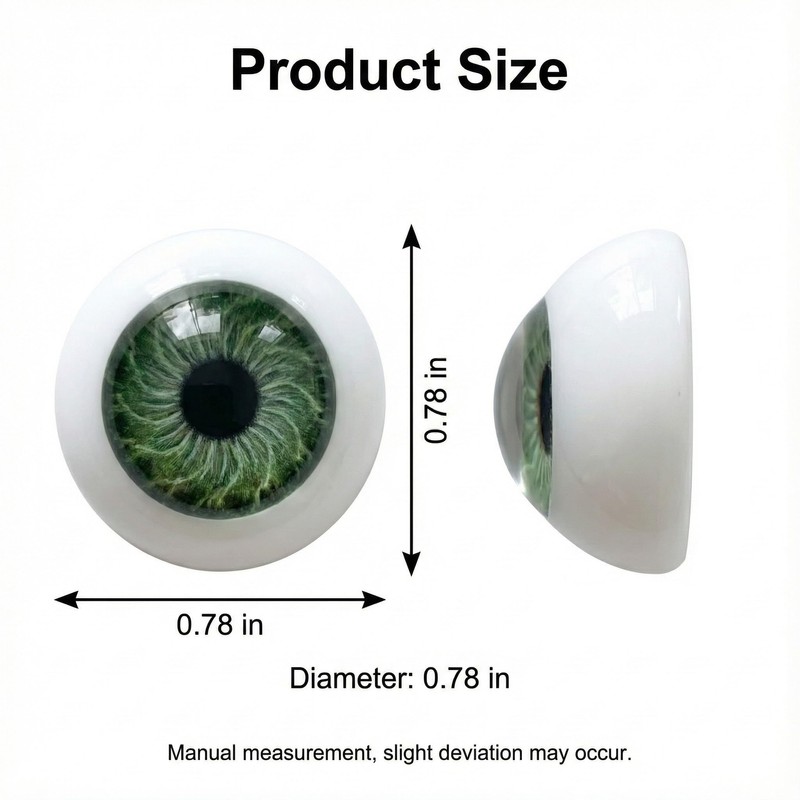 40PCS Realistic Acrylic Dome Eyes, 0.78" Half Round Craft Eyeballs,