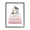 Stupell Industries Deluxe Fragrance and Cosmetics Glam Pink Bookstack, Designed