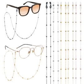Tenorbass 5 Pcs Glasses Chain Eyeglasses Strap Chain for Glasses Around Neck Women Stylish Beaded Eyeglass Lanyards for Reading Glasses, Sunglasses Decorative