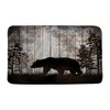 Rustic Bear Bath Mat Wildlife Bear Tree Forest Rustic Wooden
