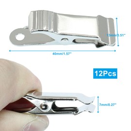 Jiozermi 6 Pcs Mini Metal Clamps, Tiny Alligator Clips Crocodile Alligator Clips Small Spring Clamp for Crafts, Office, Photo, Paper, Wire, DIY Decoration (Silver)