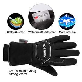 Guantes térmicos impermeables y resistentes al viento, 3M Thinsulate para visualización táctil de invierno, para ciclismo, equitación, correr, deportes al aire última intervensión, para