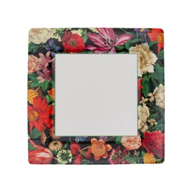 Caspari Dutch Floral Black Square Paper Dinner Plates - Includes 12 Packs of 8Paper Dinner Plates
