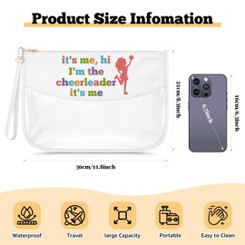 Cheerleader Gifts for Girls Clear Makeup Bag Cheerleading Team Gifts for Women Appreciation Gift for Cheer Coach Team Mom Cosmetic Bag Mother's Day Birthday Christmas Graduation Present for Her
