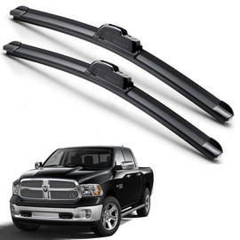 EZ Motoring For 2009-2018 Dodge Ram 1500 2500 Windshield Wiper Blades J-HOOK Hybrid Silicone