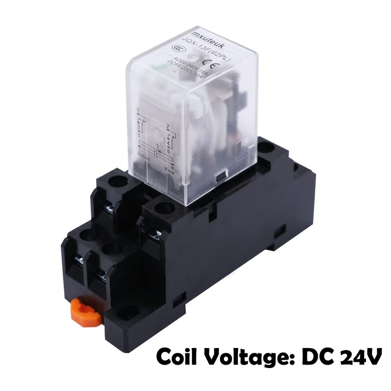 mxuteuk 2pcs JQX-13FL DC 24V Coil 8 Pin 10A DPDT
