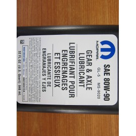 Chrysler Dodge Jeep Ram 1 Quart SAE 80W-90 Gear & Axle Lubricant Mopar OEM