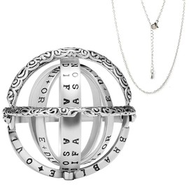 Jemant Astronomical Sphere Ring Folding Ball For Men Women Silver Vintage Unique Gothic Ring That Unfolds Into An Astronomical Sphere Necklace Pendant Jewelry (8)