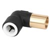 SPARES2GO 15mm x 10mm Push Fit Radiator Valve Black Reducing