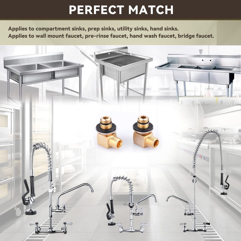 2PCS Installation Kit Commercial Faucet, iVIGA Wall Mounting Faucets Installation
