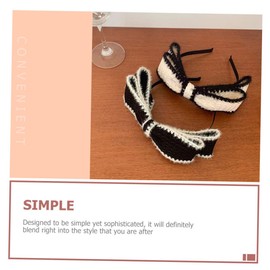 IWOWHERO 2Pcs Big Bowknot Hair Band Elegant Bow Headband for Women for Cosplay Parties Daily Wear Durable Hair Accessory Fashionable Stylish Headbands