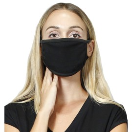 COIN 1804 12 Pack Face Mask Fabric Cloth Protection Covering Women Adult Unisex Cover Reusable Washable Breathable Made in USA Black Basic 12PC