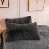 LIFEREVO 2 Pack Shaggy Plush Faux Fur Pillow Shams Velvet