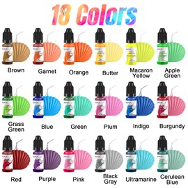 FansArriche Candle Dye - 18 Colors Liquid Oil-Based Dye for Candle Wax, Vivid Candle Color for DIY Candle Making, Highly Concentrated Natural Candle Color