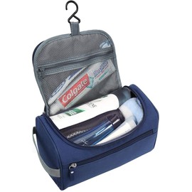 Toiletry Bag Organizer Toiletry Bag Men Women Waterproof Shaving Kit Cosmetic Organizer with Hook and Handle for Travel, Gym, Business and Vacation, Blue, Blue, blue