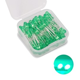 5 mm LED Light Emitting Diode, Pack of 80 Green LED Diodes, 5 mm LED Assortment Kits for Science Projects, Schools and DIY Projects (5 mm, 80 Pieces)