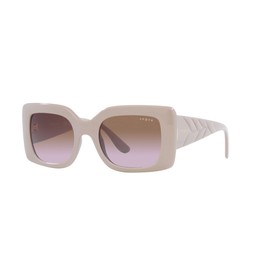 Vogue Eyewear Women's Vo5481s Sunglasses, Full Light Grey/Violet Gradient Brown, 52 mm