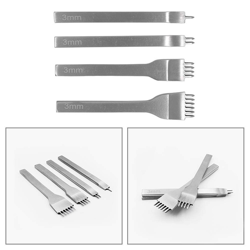 Leather Craft Tool 1/2/4/6 Prong Lacing Stitching Punch Hole (3mm)