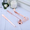 MUXSAM 3Pcs Rose Gold Candle Accessory Set Includes Candle Snuffer,