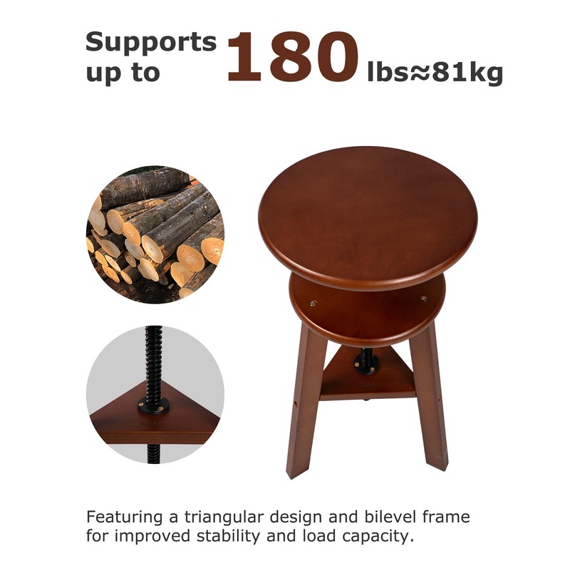 DJAR Wooden Drafting Stool, Beech Wood, Artist Stool Chair with