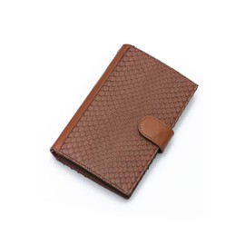 Medication Notebook Case, Passport Case, Passbook Case, Multi-Case, Neck Strap Type, Neck Strap, Women's, Men's, Leather, Genuine Leather, Snake Leather, Python Pattern, Braun