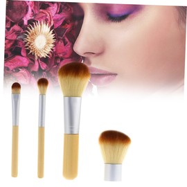 Healeved 4pcs Professional Makeup Brush Kit Powder Foundation Blush Eyeshadow Natural Vegan Bristles Bamboo Handle for Women