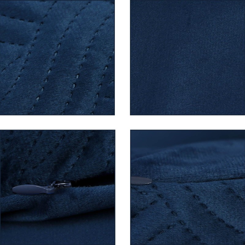 Pack 2 Navy Blue Velvet Cushion Covers 45 x 45