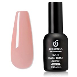 CHERIMOYA Base Coat Permanentes Rubber Color 15ml, Gel Multifuncional 4 en 1: Base, Color, Nivelación y Refuerzo, Esmalte Permanente Soak Off de Larga Duración para Manicura Profesional y DIY (Melocotón)