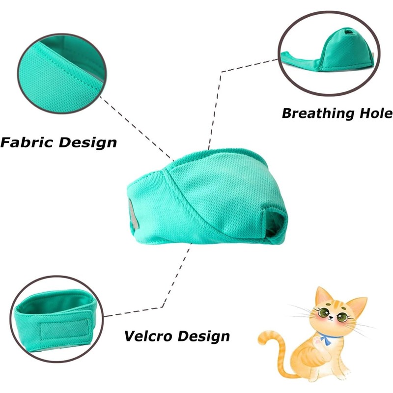 OHCOZZY Cat Muzzle with Breathable Mesh, Cat Mouth Guard Muzzle
