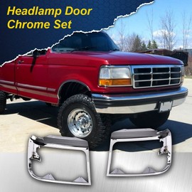 CHEDA Chrome Grill Grille,Compatible with 1992-1996 Ford F150 1992-1997 Ford F250,Plastic,Silver