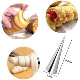 RoseFlower 30pcs Non-Stick Cream Horn Cones Tubes Stainless Steel Conical Croissant Pastry Baking Moulds Set, Cannoli Form Roll Mold Corner Shaper for Christmas Anniversary and Daily Use #1