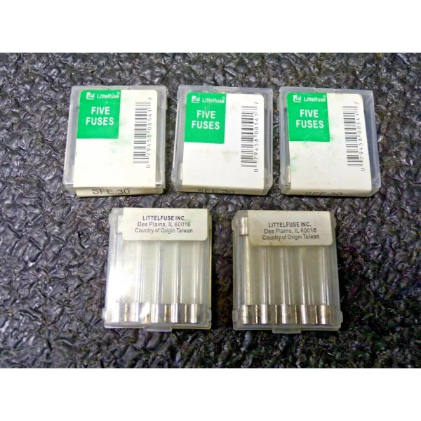 LITTLELFUSE 5 Pack LITTELFUSE Fuse, 307/SFE 30 Series, Fast Acting,