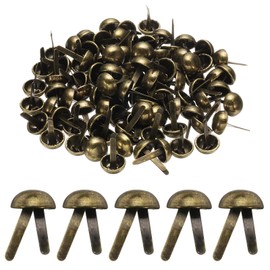 sourcing map 100pcs Brads Paper Fasteners, 12mm x 20mm Metal Paper Crafts Brads, Small Round Brass Split Pins for Children Crafting Decorative Scrapbooking DIY, Bronze