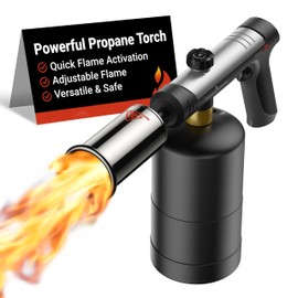 ThermoMaven Propane Torch with One-Touch Max Fire, Cooking Blow Torch Gun with a Safety Lock, Charcoal Lighter, Flame Thrower, Kitchen Food Torch Head for Grill, Sous Vide, BBQ (Tank Not Included)