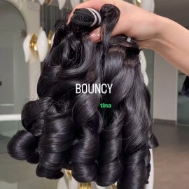 US Shipping Natural Raw Human Hair 100% Bouncy Curly Pixie Curly Vietnamese Burmese Curly Hair Bundles Indian Curly Hair Bundlescolor: Indian Curl (Wavy Curly ) 1, Stretched Length: 12 inches