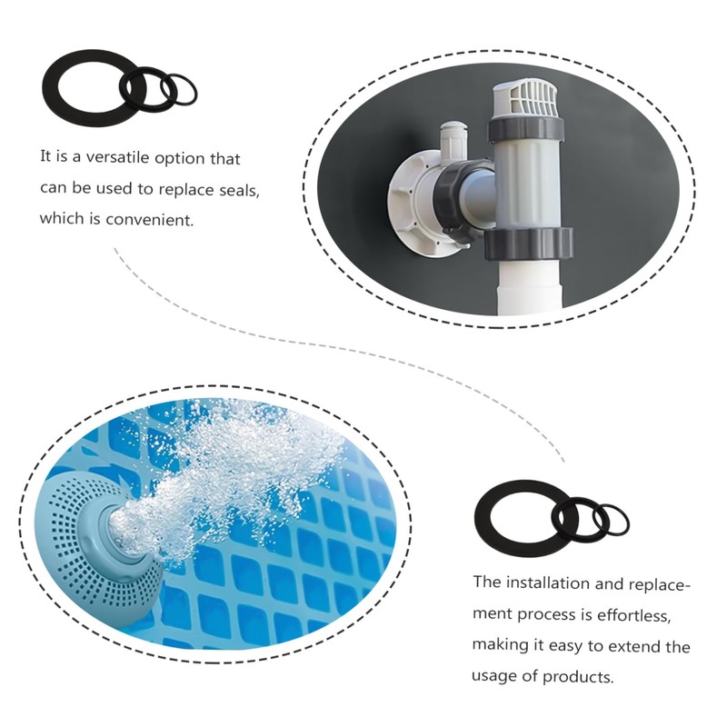 Gatuida 6pcs Pool Plunger Valves Washer Replacement Parts Materials Pool