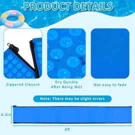 Vincreem 6 ft Pool Handrail Cover with Zippers Anti-Slip for Pool Patio Railing Covers, Made with Royal Blue Neoprene, Swimming Accessories Slip Resistant Hand Grips Rail Covers