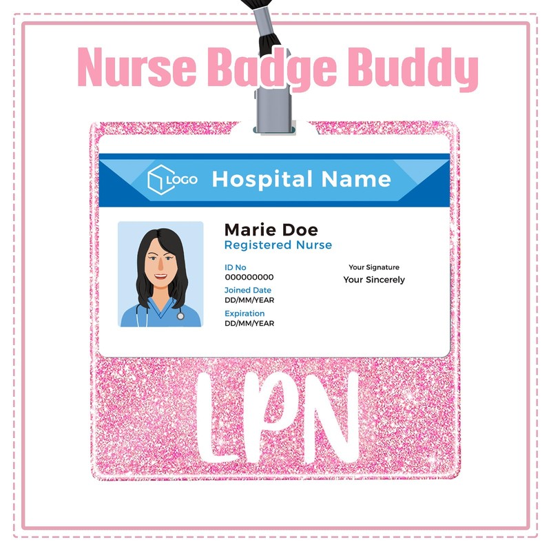 LPN Nurse Badge Buddy with Badge Reel Retractable Nursing ID