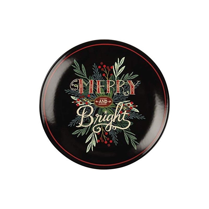 Primitives By Kathy 108259 Merry and Bright Plate, 12-inch Diameter,