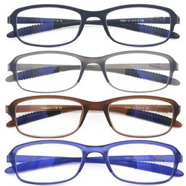 Mcoorn Glare Reduction Computer Blue Light Blocking Reading Glasses(Flexible and Lightweight) Plastic Readers 1.50