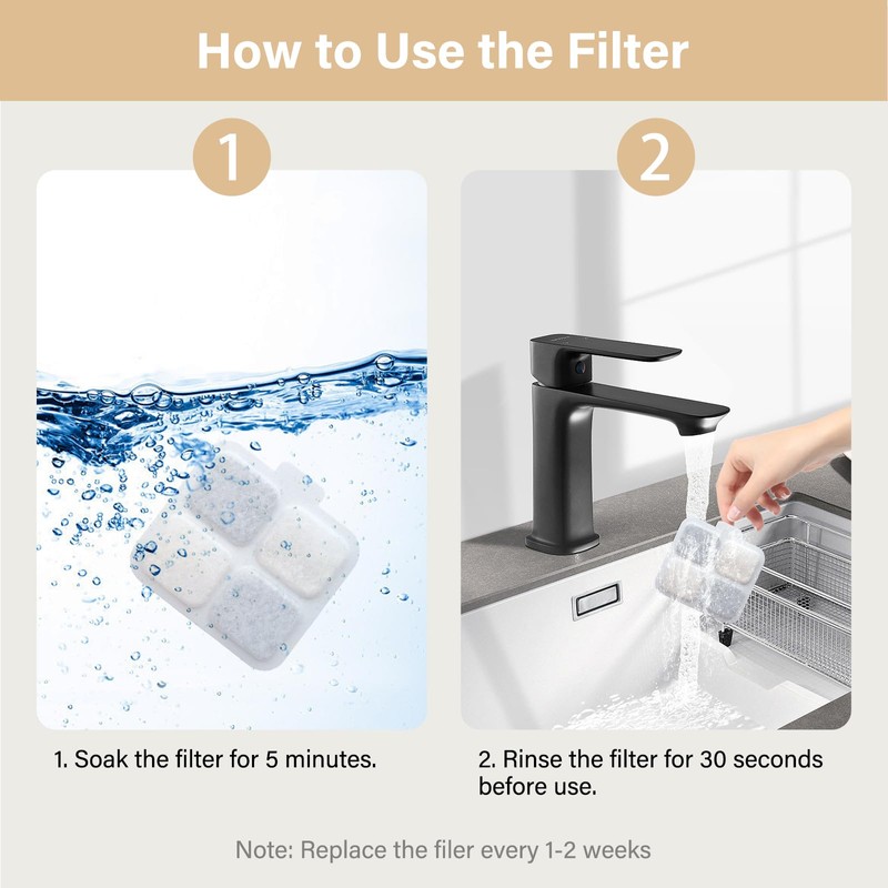 16+16 Pack Replacement Filters for Oneisall PW07SAU 10L/2.64Gal Stainless Steel