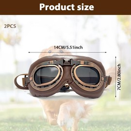 XFSRG Vintage Dog Glasses for Large Dogs Retro Sunglasses Dog with Adjustable Strap Stylish Dog Sunglasses for Outdoor Activities and Travel
