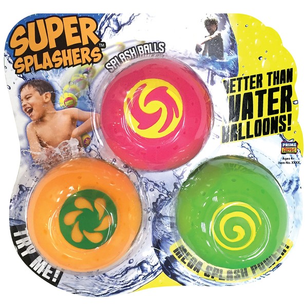 Splash Bombs Bolas de Agua Super Splashers (Paquete de 3) – el Color Puede Variar