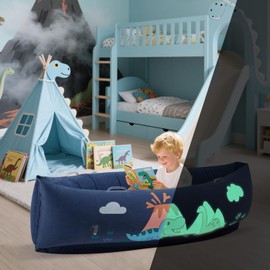 Sensory Chair for Kids, 60" Inflatable Sensory Peapod for Autistic Children, Includes Electric Pump & 3 Sensory Balls, Full Body Calming Pressure, Glow-in-Dark(Dinosaur)