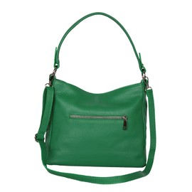 AmbraModa GL35 Women's Handbag Shoulder Bag Made of Grained Cowhide Leather, Green