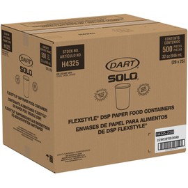 SOLO H4325-2050 32 oz White Flexstyle DSP Paper Food Container (Case of 500)