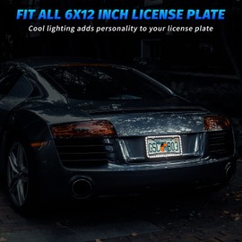 eing License Plate Frame Auto 12 V 54 LED Color Light Acrylic License Plate Cover,1 - Pack, White Light
