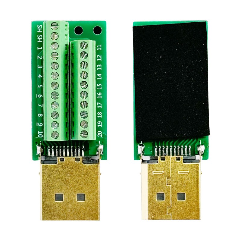 Jienk DisplayPort Solderless Male Quick Connector, 20Port Terminal Solderfree Breakout