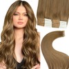 Eliysko Undetectable Invisible Tape hair human Hair Extensions Seamless Blending