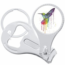 Watercolor Hummingbird Nail Clippers Plus Bottle Opener Keychain